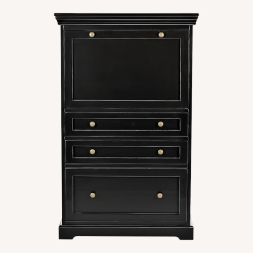 Used Ballard Designs Eastman Black Wood Desk for sale on AptDeco