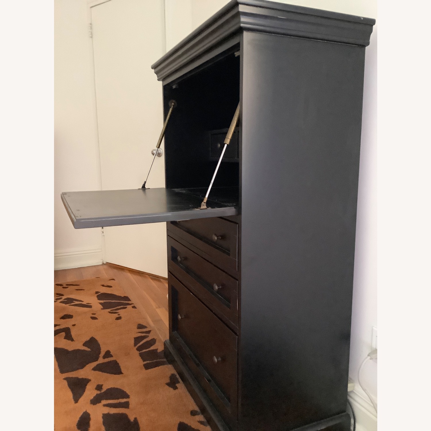 Ballard Designs Eastman Black Wood Desk - image-2