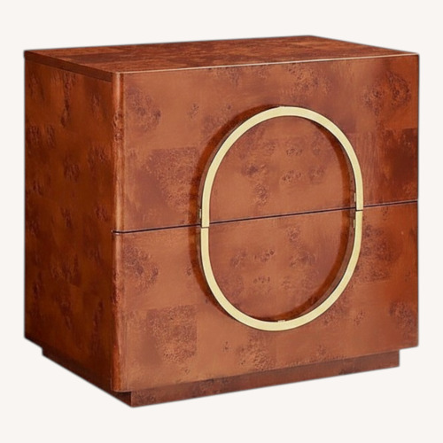 Used CB2 Metro Burl Wood Nightstand for sale on AptDeco