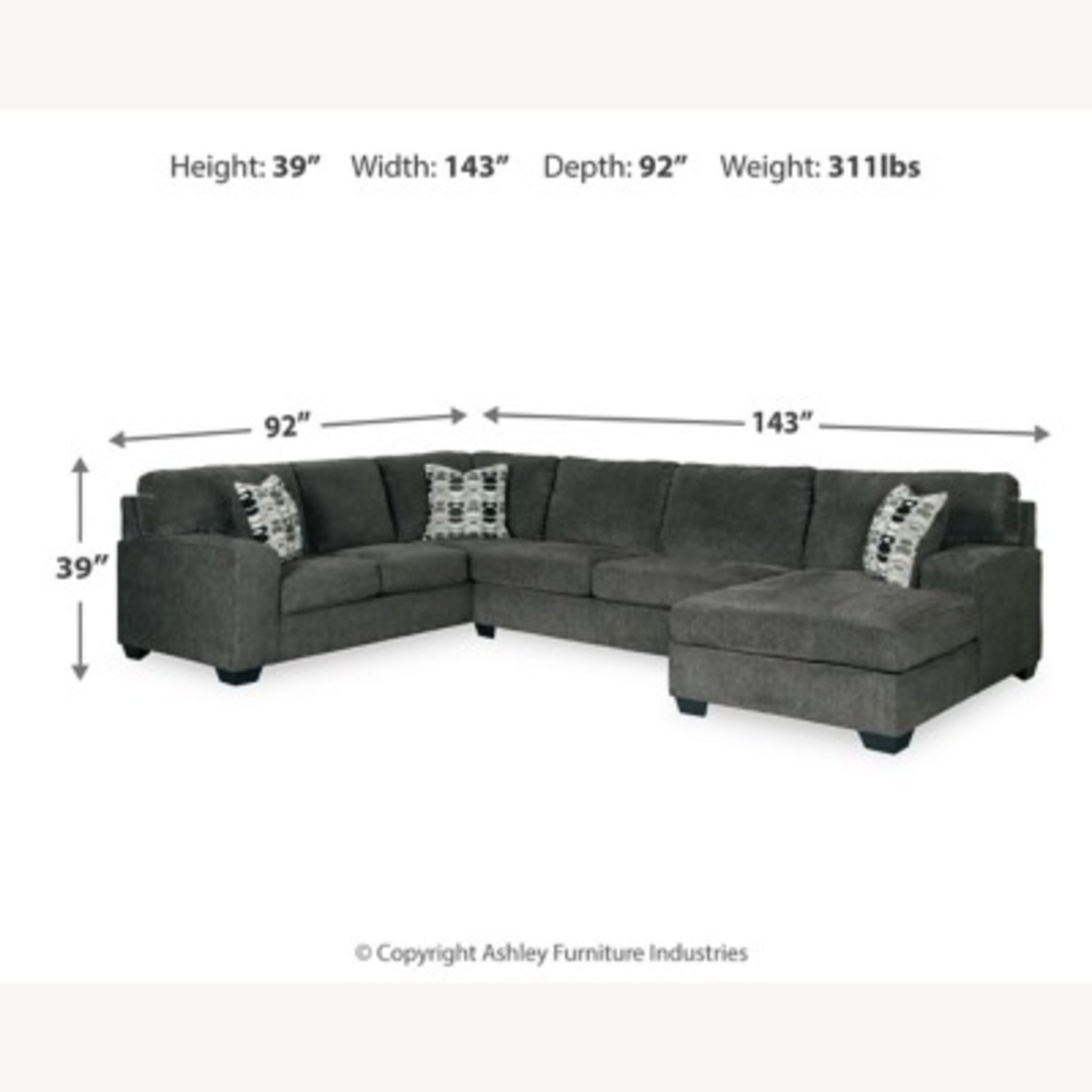 Ashley Furniture Dark Gray 3+ Piece Sectional - image-6