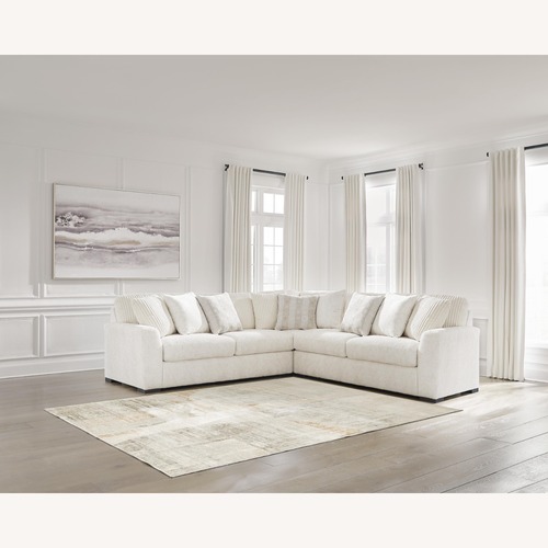 Used Omaha White Fabric 3+ Piece Sectional for sale on AptDeco