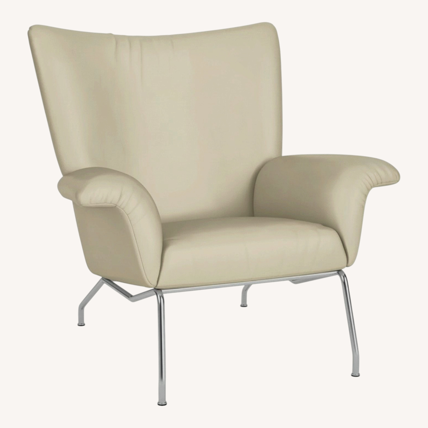 Room & Board "Paris" Ivory Leather Armchair - image-4