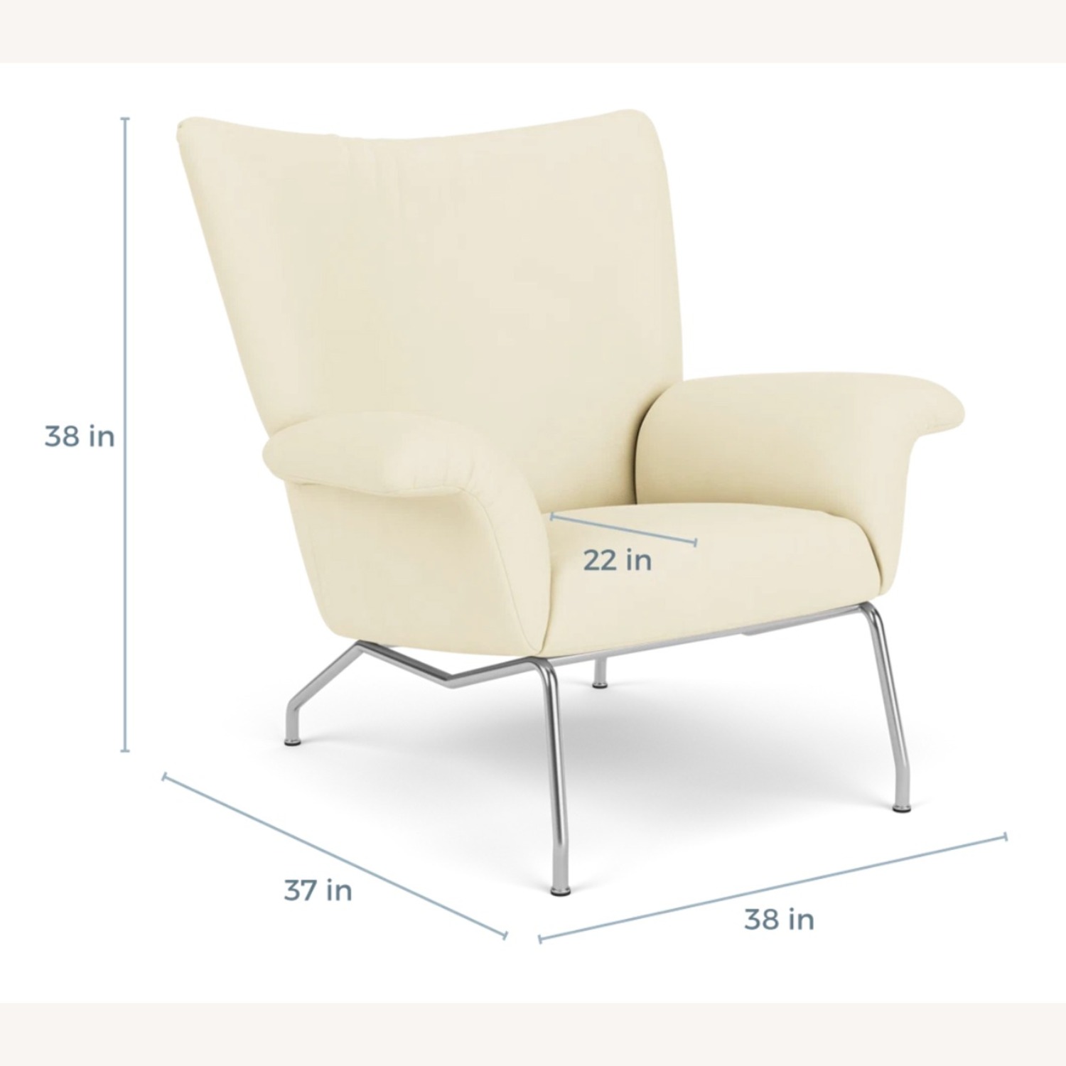 Room & Board "Paris" Ivory Leather Armchair - image-5
