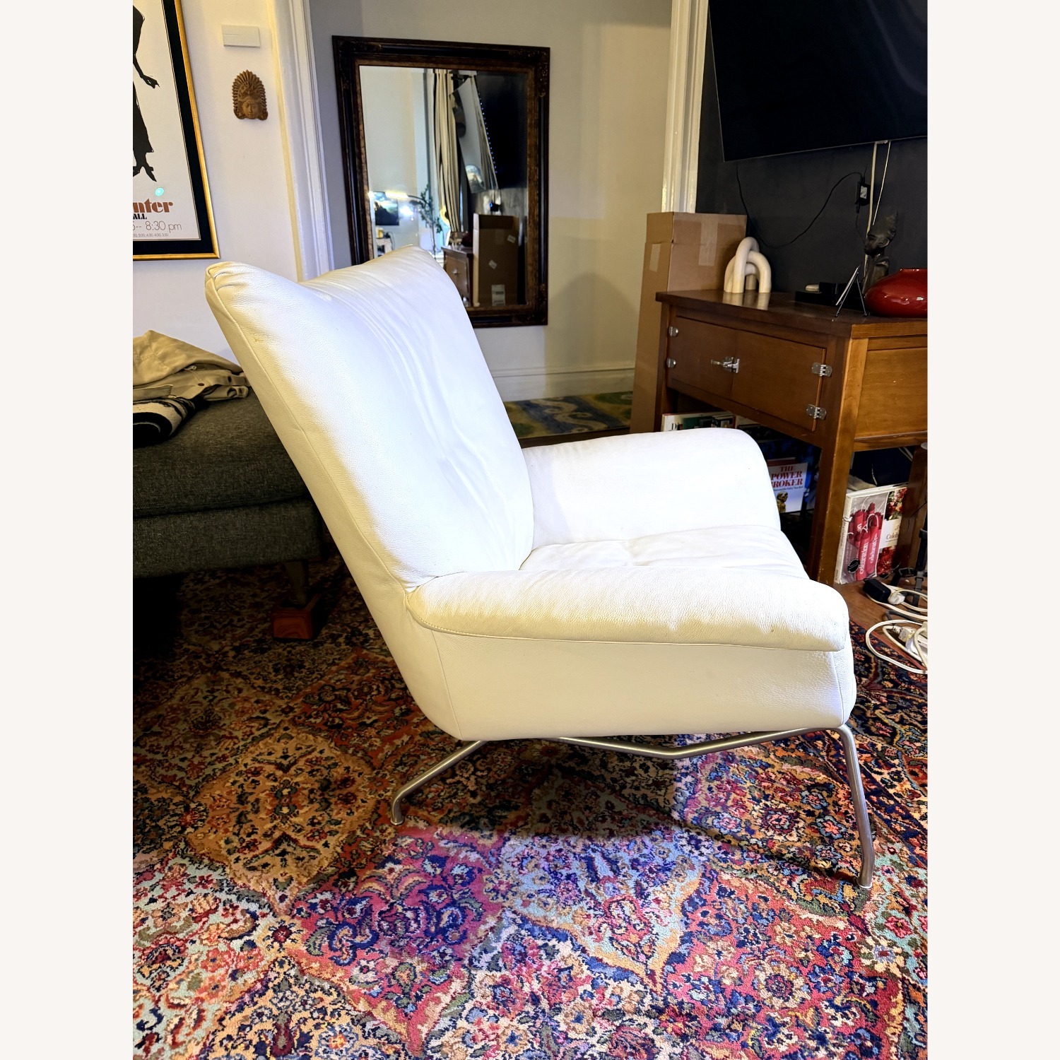 Room & Board "Paris" Ivory Leather Armchair - image-2