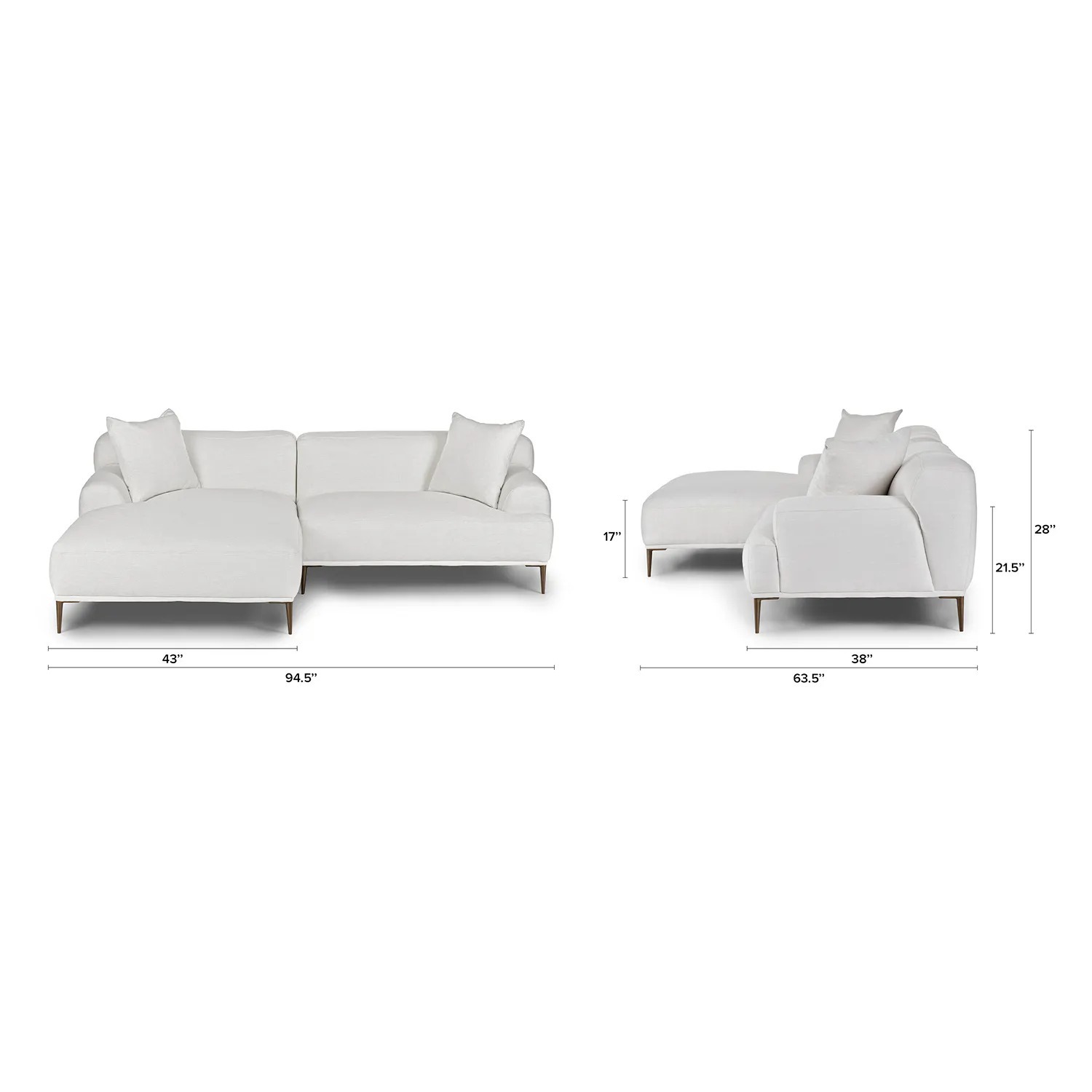 Article Abisko 94.5" Left Sectional - White - image-9