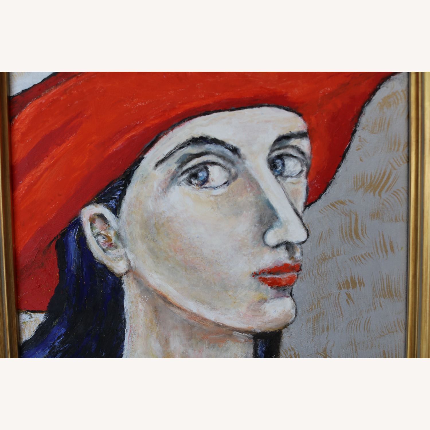 Original Painting - Woman in Red Hat - image-2