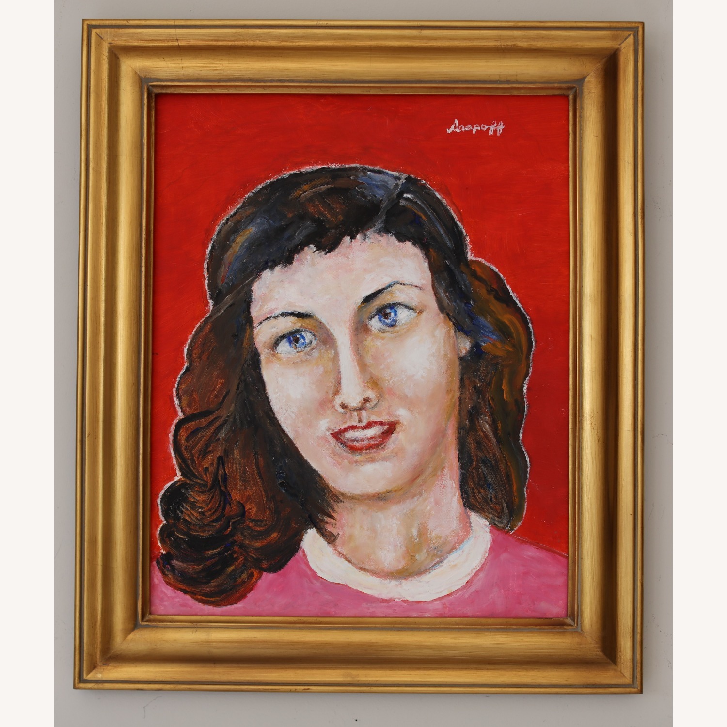 Oil Painting of Brown-Haired Woman - image-1