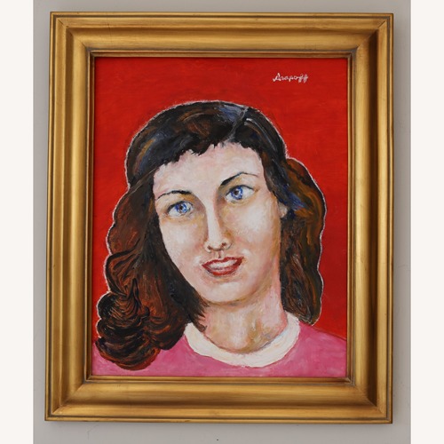 Used Oil Painting of Brown-Haired Woman for sale on AptDeco