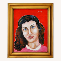 Oil Painting of Brown-Haired Woman