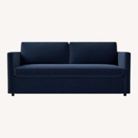 West Elm Henry Blue Microsuede Queen Sleeper Sofa