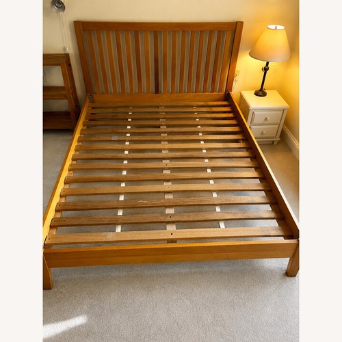 Used Modus Furniture Hana Light Brown Wood Queen Bed for sale on AptDeco