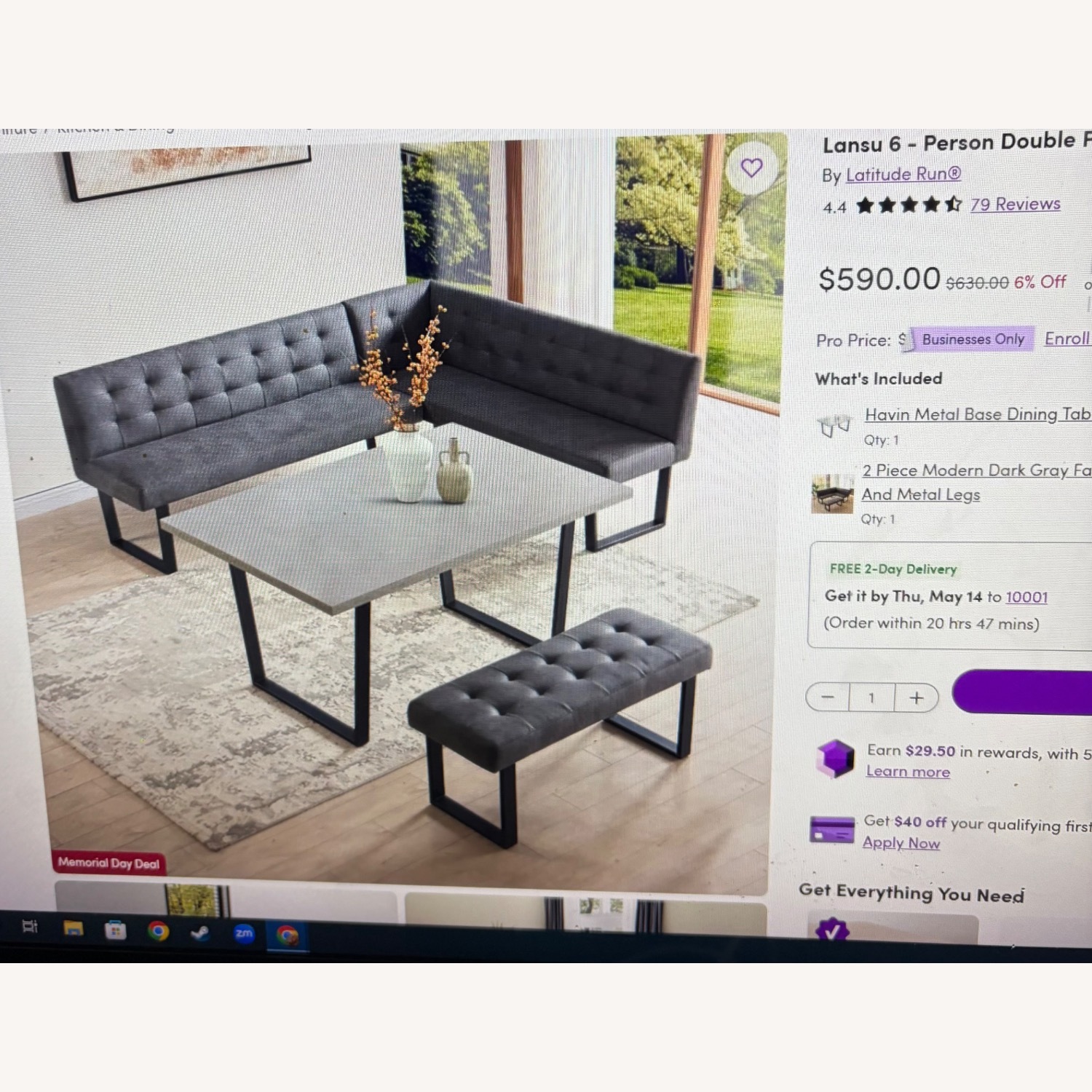 Light Gray Fabric Dining Sets - image-8