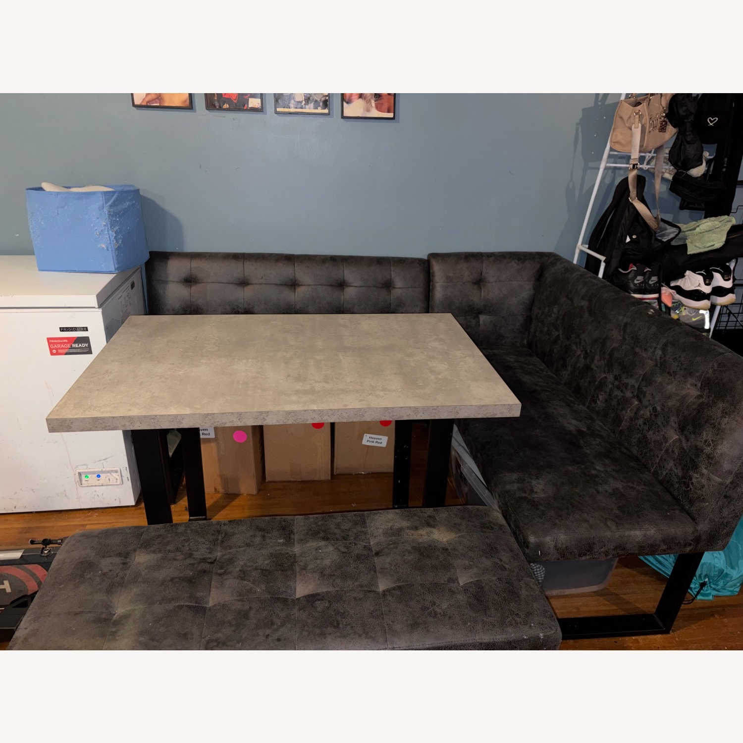 Light Gray Fabric Dining Sets - image-5