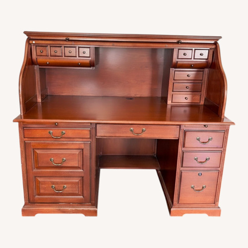 Used Dark Brown Wood Desk for sale on AptDeco