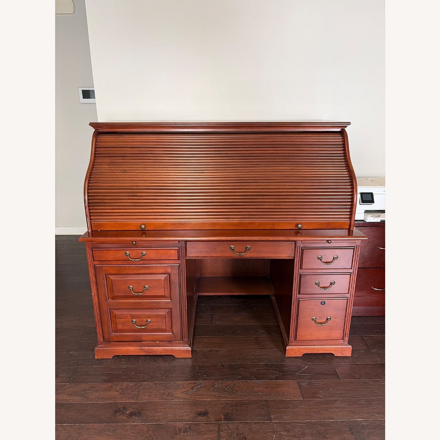 Dark Brown Wood Desk - image-5