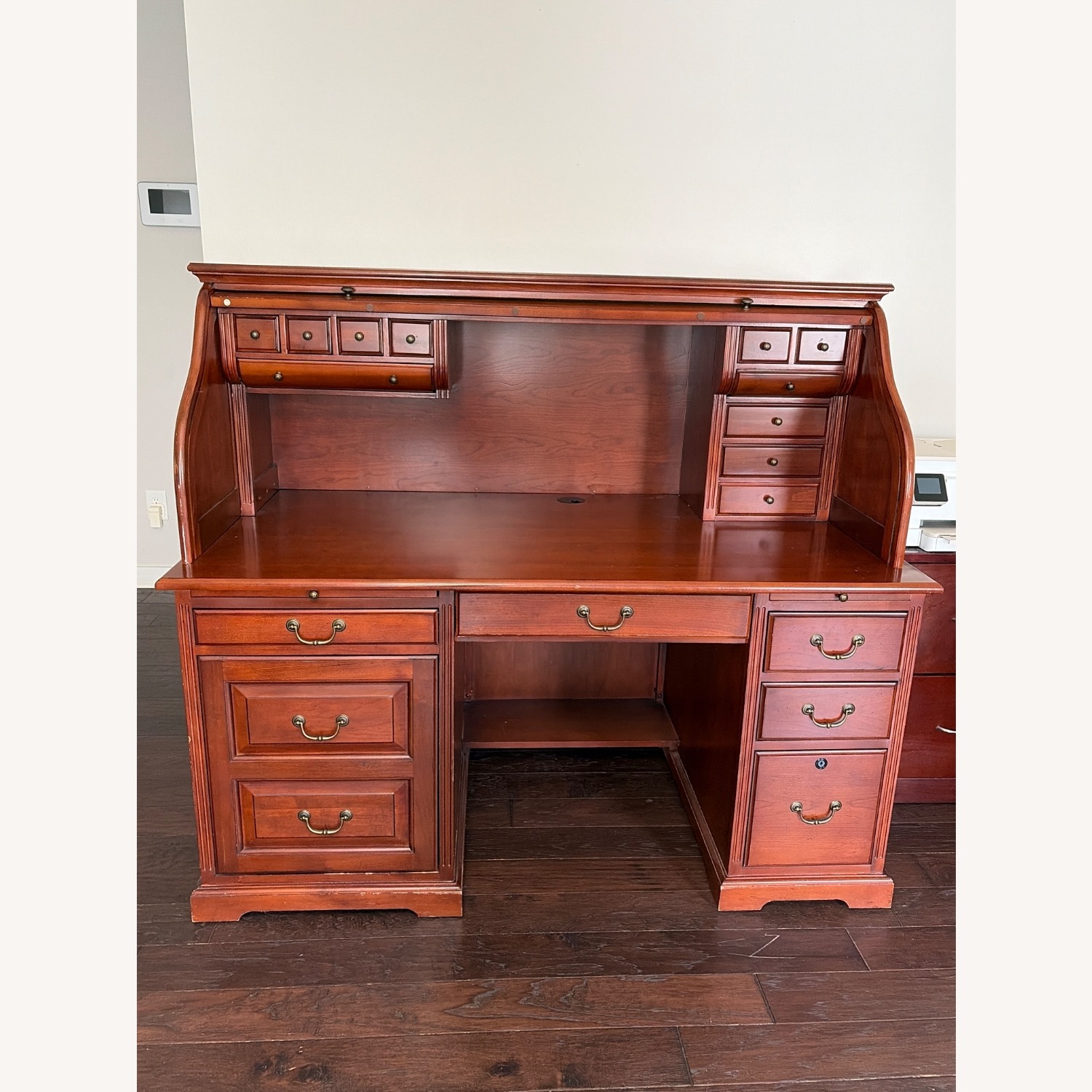 Dark Brown Wood Desk - image-1