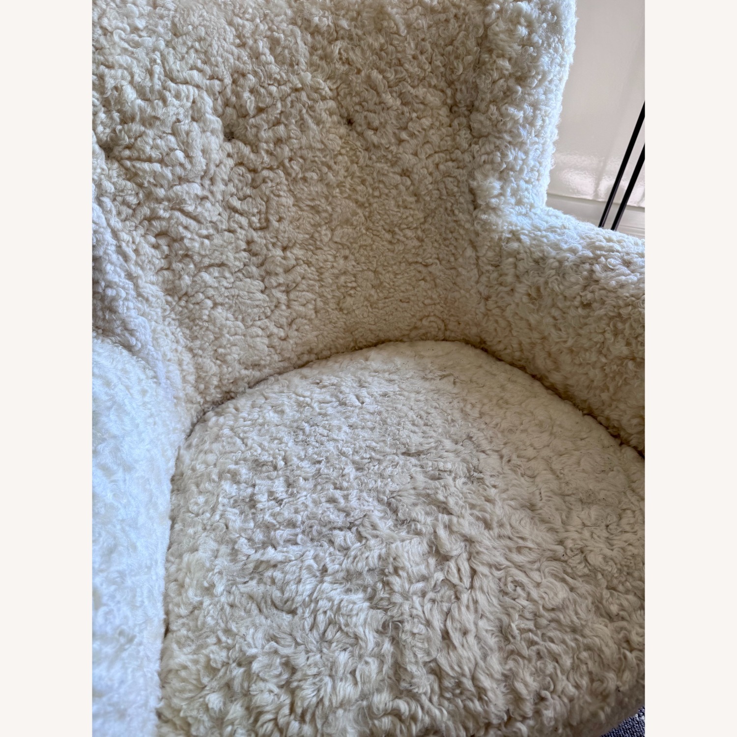 Maiden Home Perry Chair - Ivory Shearling  - image-5
