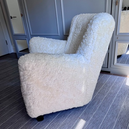 Used Maiden Home Perry Chair - Ivory Shearling  for sale on AptDeco