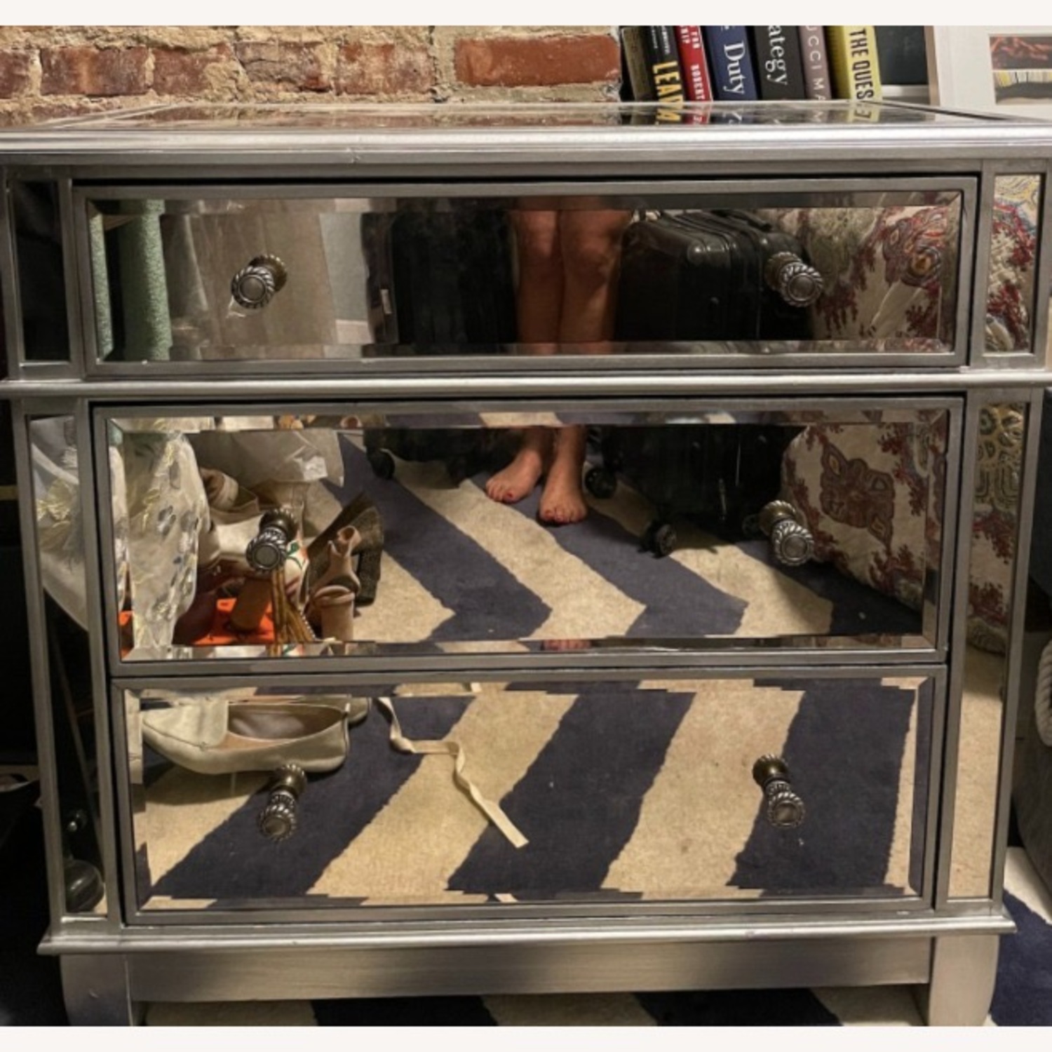 Pier 1 Hayworth Mirrored Silver Dresser - image-3