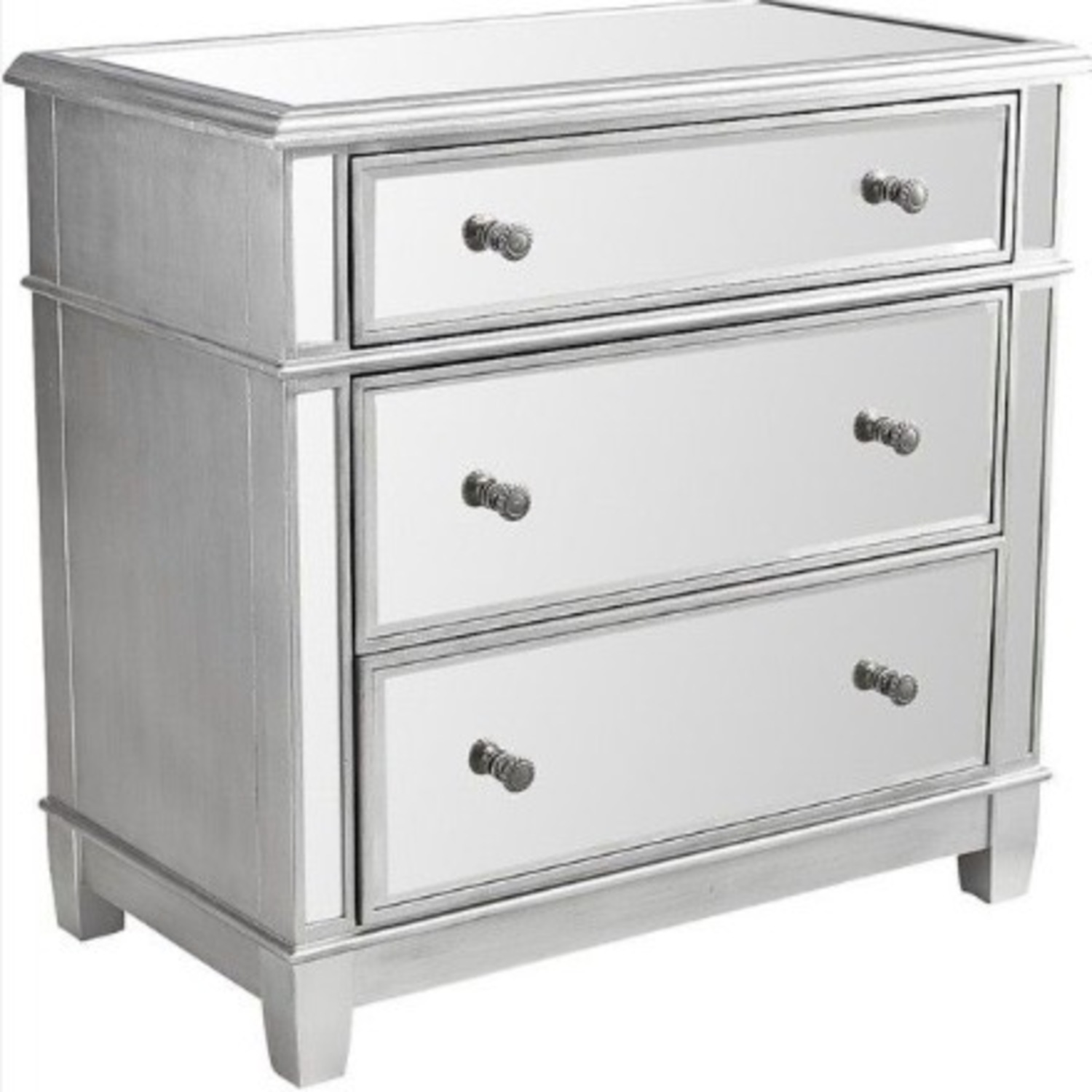 Pier 1 Hayworth Mirrored Silver Dresser - image-1