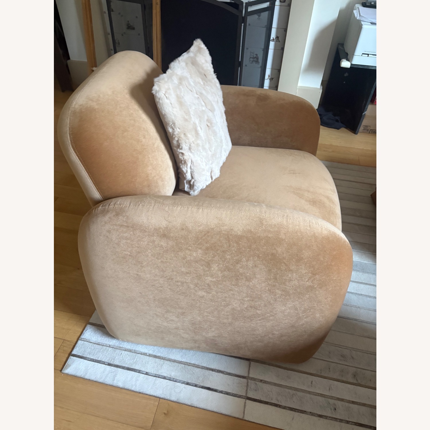 Arhaus Light Brown /Caramel Velvet Accent Chairs - image-2