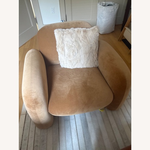 Used Arhaus Light Brown /Caramel Velvet Accent Chairs for sale on AptDeco