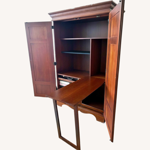 Used Dark Brown Wood Media Storage for sale on AptDeco