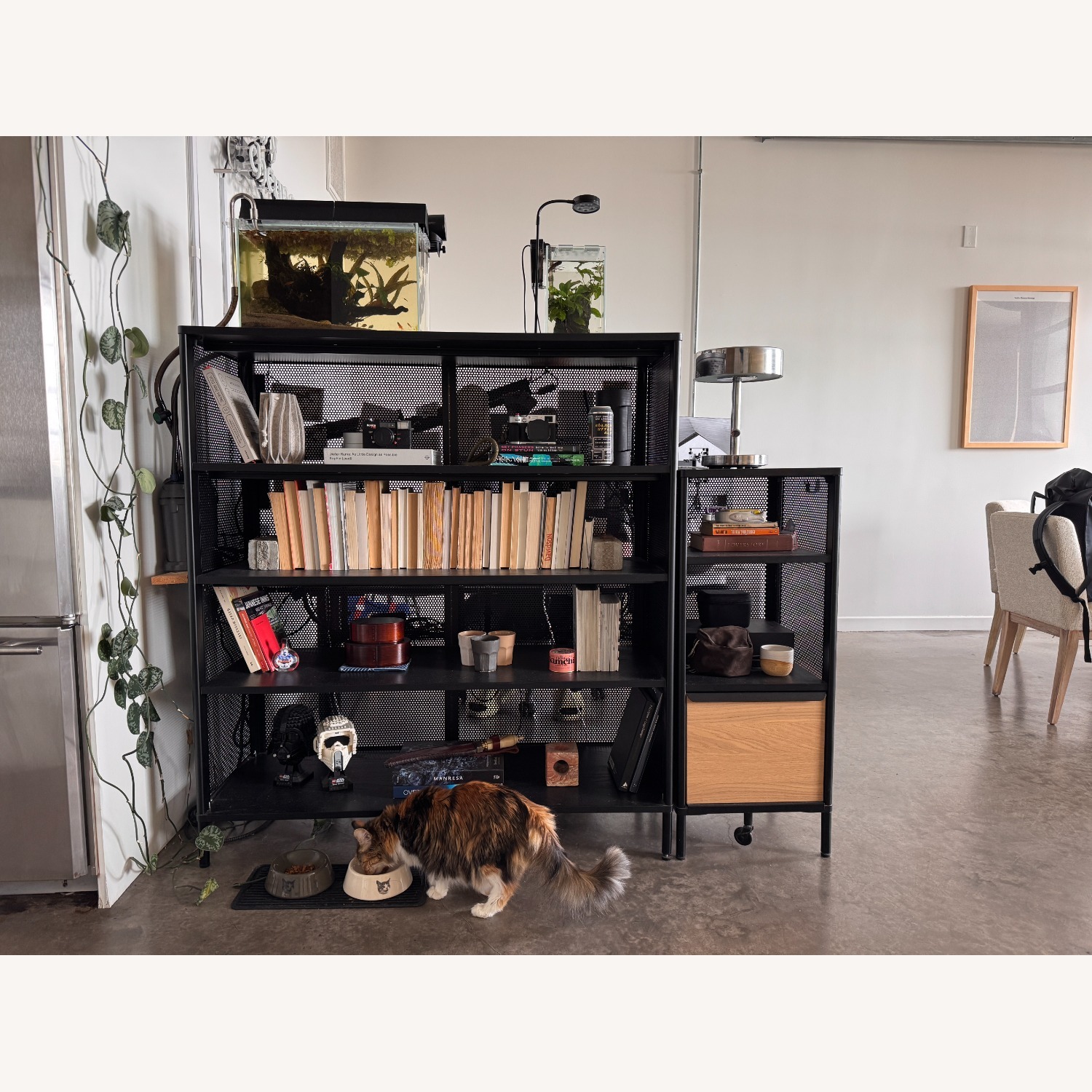 IKEA BEKANT Black Metal Bookcase - image-1