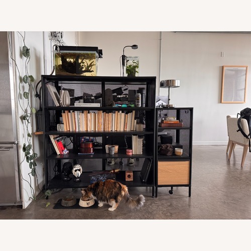 Used IKEA BEKANT Black Metal Bookcase for sale on AptDeco