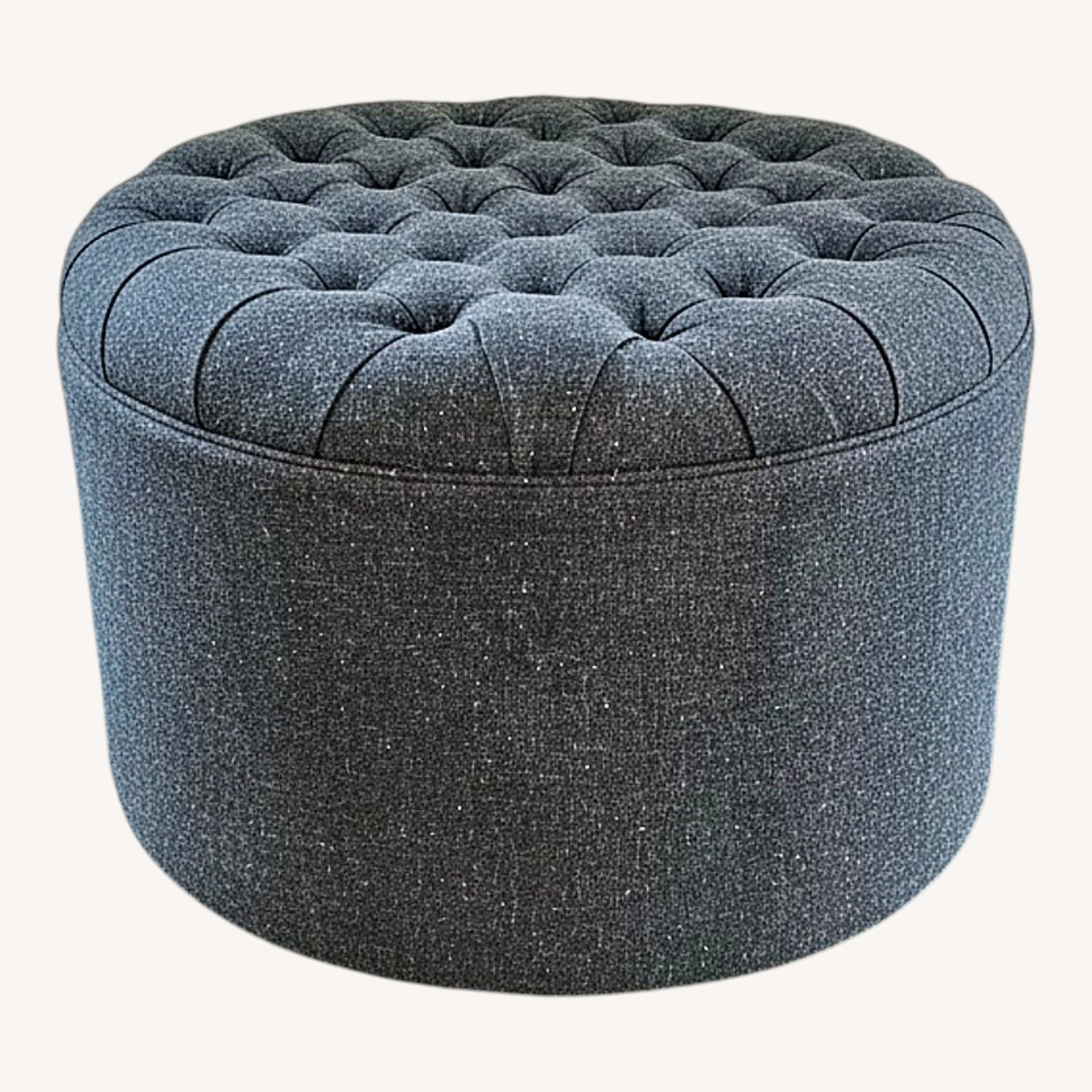 Custom Made Round Diamond Tufted Ottoman - image-0