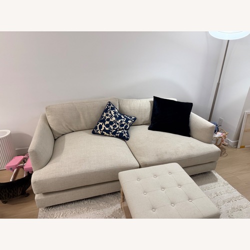 Used West Elm Haven Natural Fabric 2 Seater Sofa for sale on AptDeco
