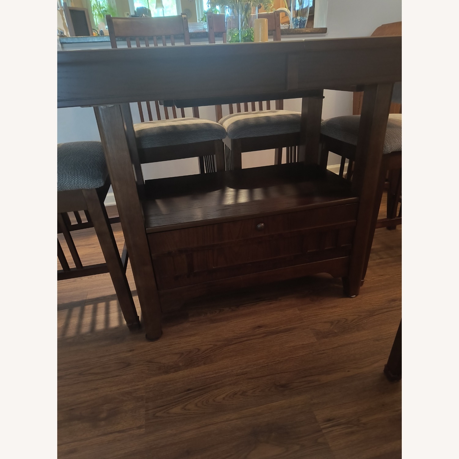 Dark Brown Wood 9 Piece Counter Height Dining Set - image-5
