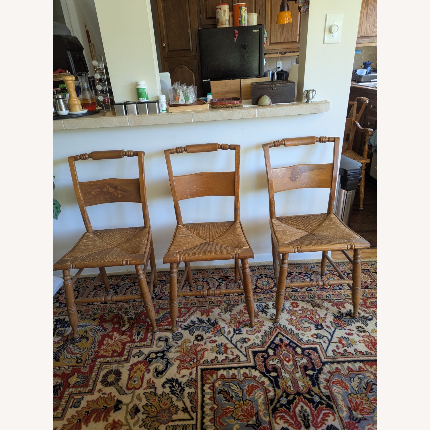 Vintage/Antique Finds Light Brown Dining Chairs - image-5