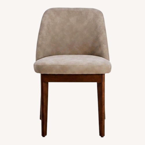 Used Amazon Taupe Modern Faux Leather Dining Chair for sale on AptDeco