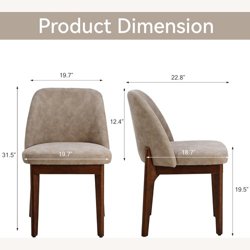 Used Amazon Taupe Modern Faux Leather Dining Chair for sale on AptDeco