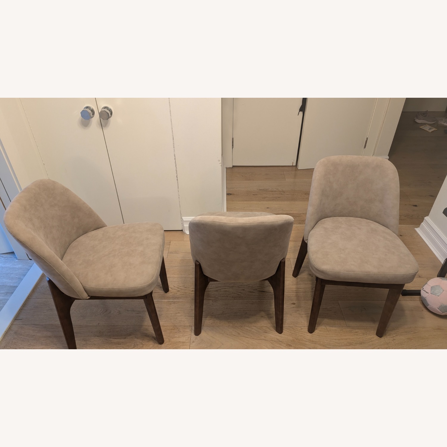 Amazon Taupe Modern Faux Leather Dining Chair - image-2
