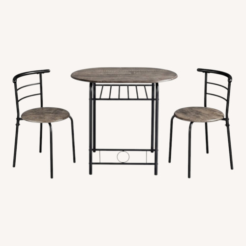 Used Amazon Black Wood Dining Set for sale on AptDeco