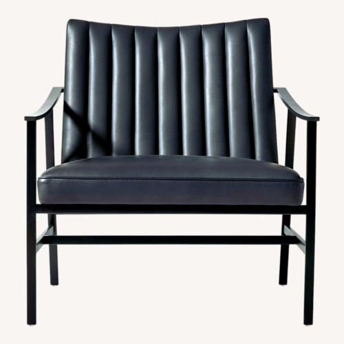 Used CB2 Blair Black Leather Accent Chairs for sale on AptDeco