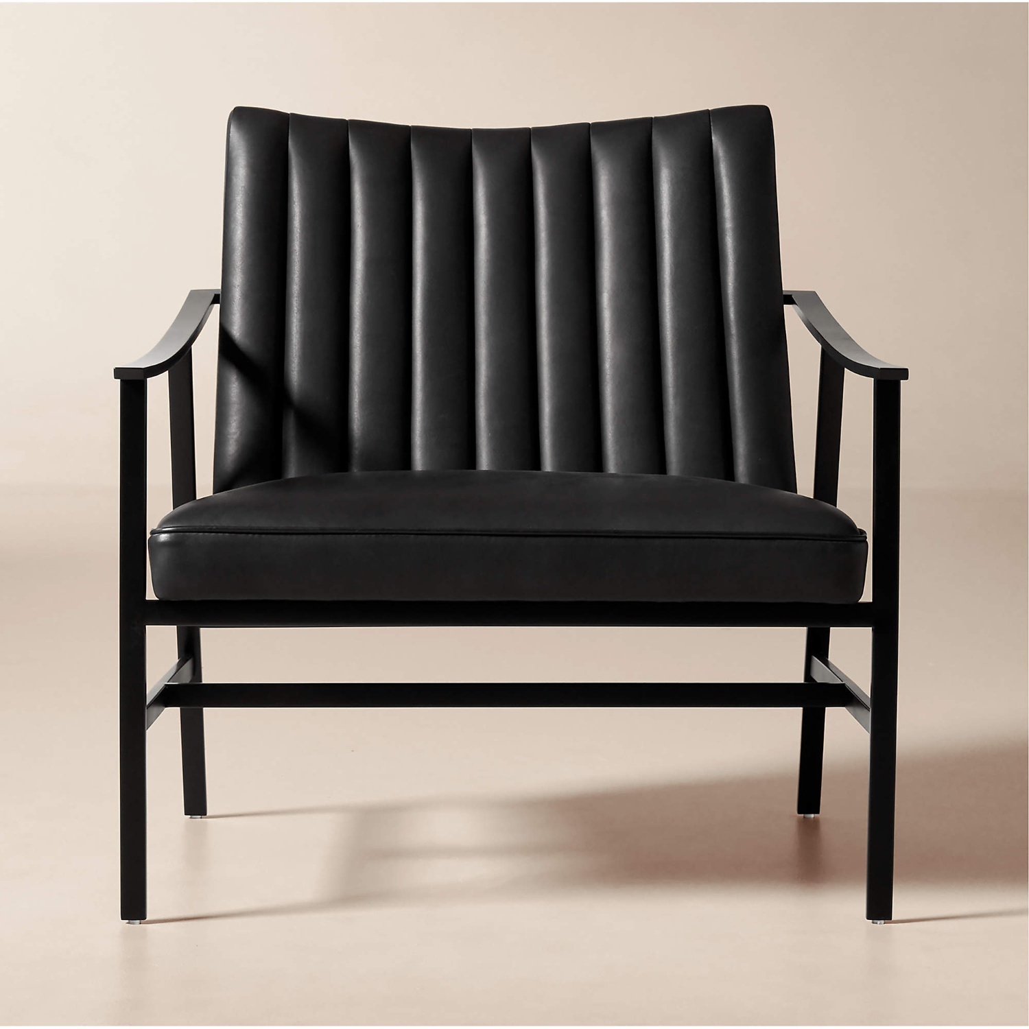 CB2 Blair Black Leather Accent Chairs - image-5