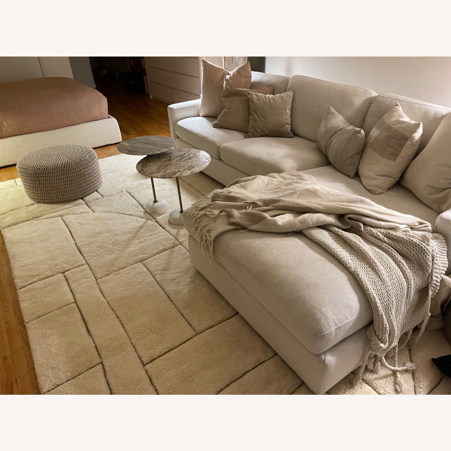 Room & Board White Fabric 2 Piece Sectional - image-4