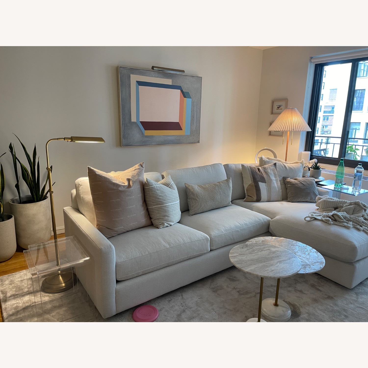 Room & Board White Fabric 2 Piece Sectional - image-6