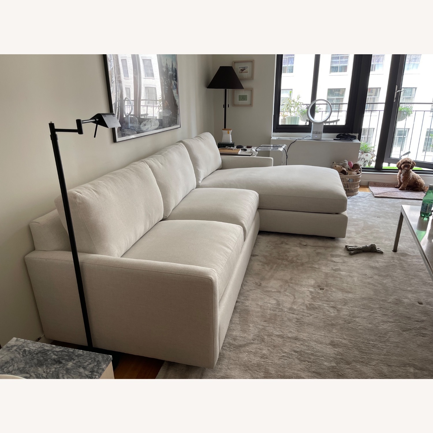 Room & Board White Fabric 2 Piece Sectional - image-7