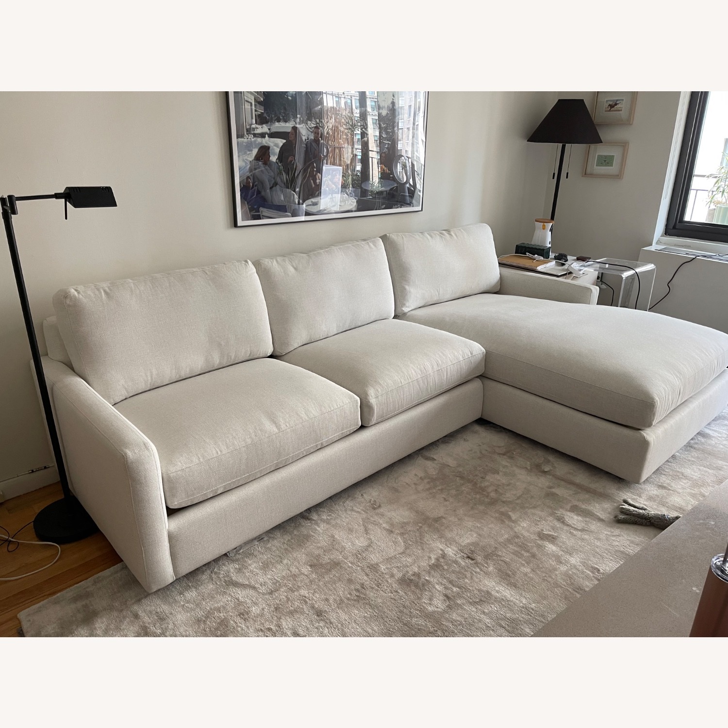 Room & Board White Fabric 2 Piece Sectional - image-2