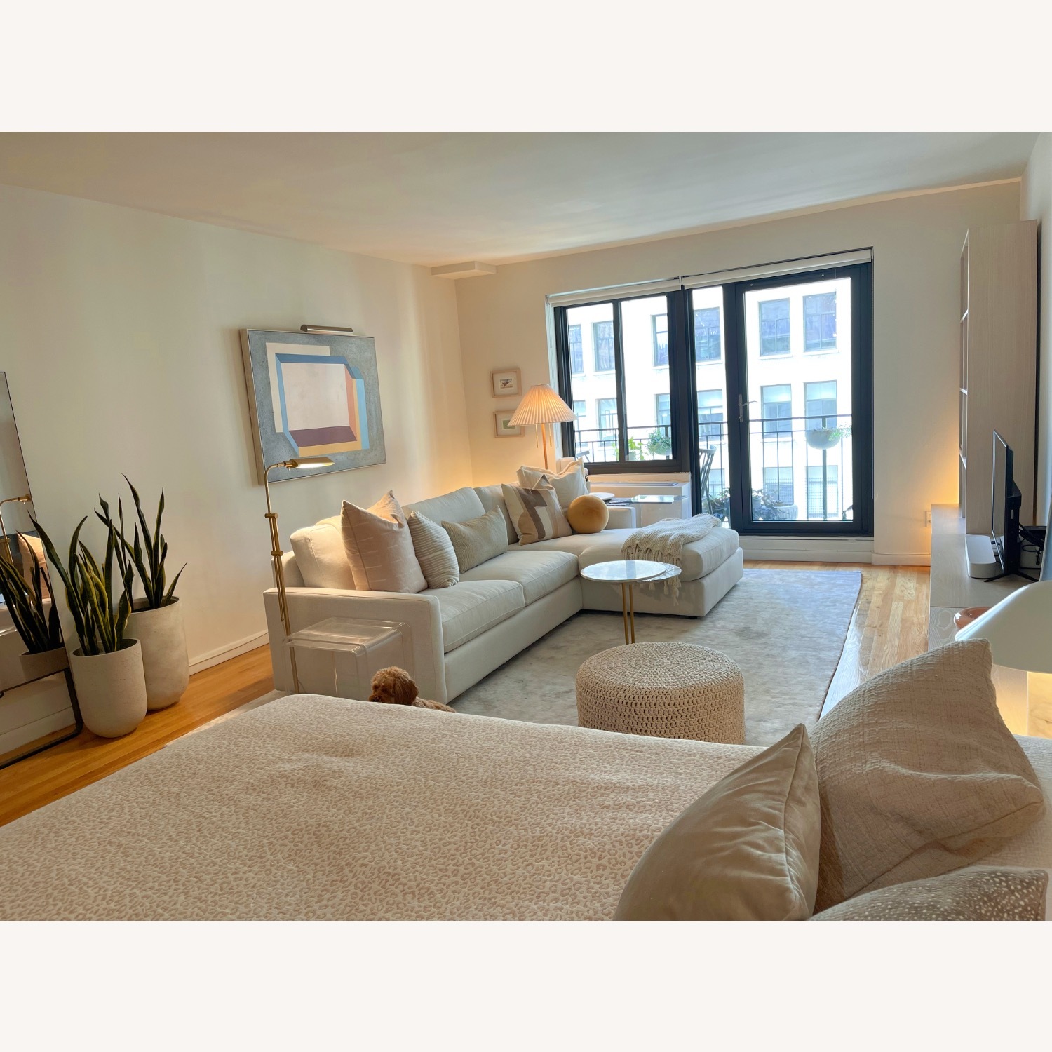 Room & Board White Fabric 2 Piece Sectional - image-3