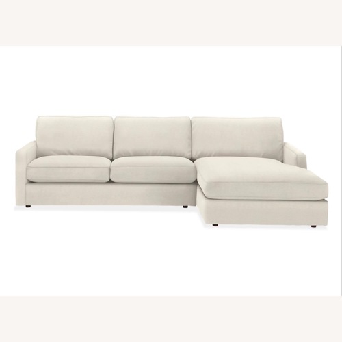 Used Room & Board White Fabric 2 Piece Sectional for sale on AptDeco