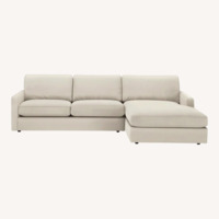 Room & Board White Fabric 2 Piece Sectional