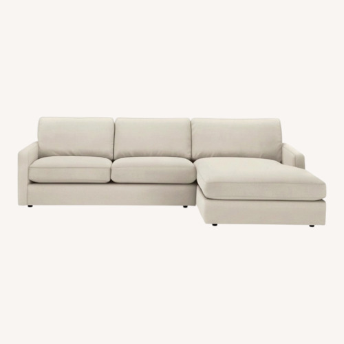 Used Room & Board White Fabric 2 Piece Sectional for sale on AptDeco