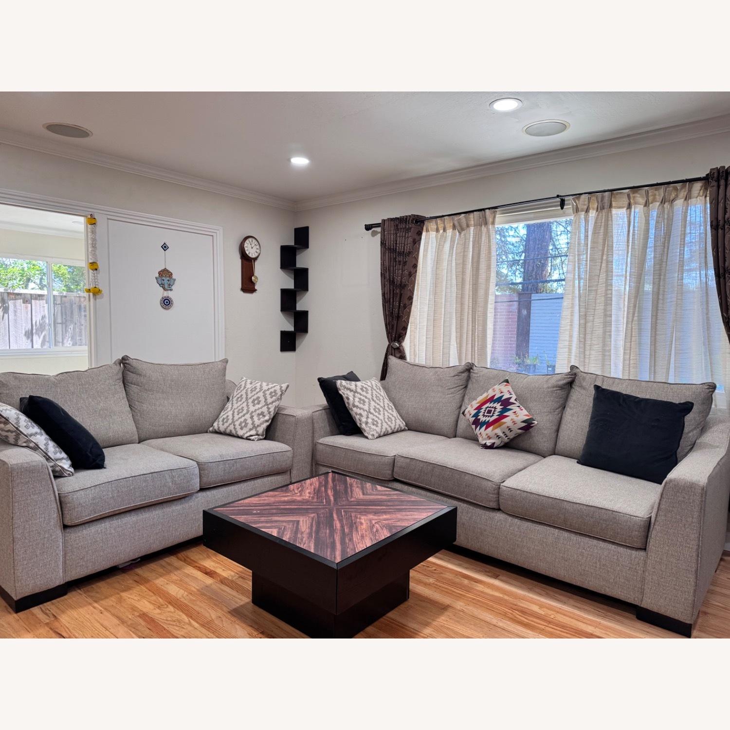 Living Spaces Soma Foam Light Brown Fabric 3+ Seater Sofa - image-6
