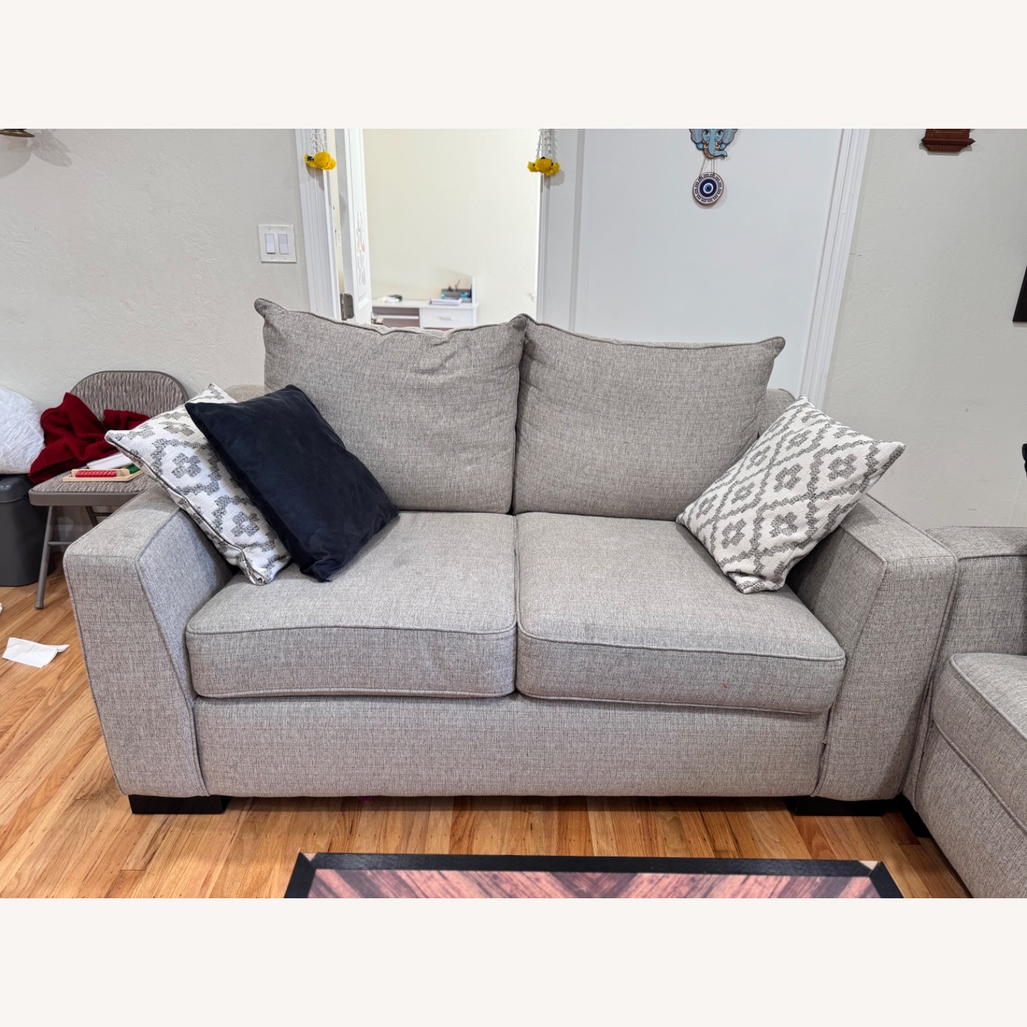 Living Spaces Soma Foam Light Brown Fabric 3+ Seater Sofa - image-3