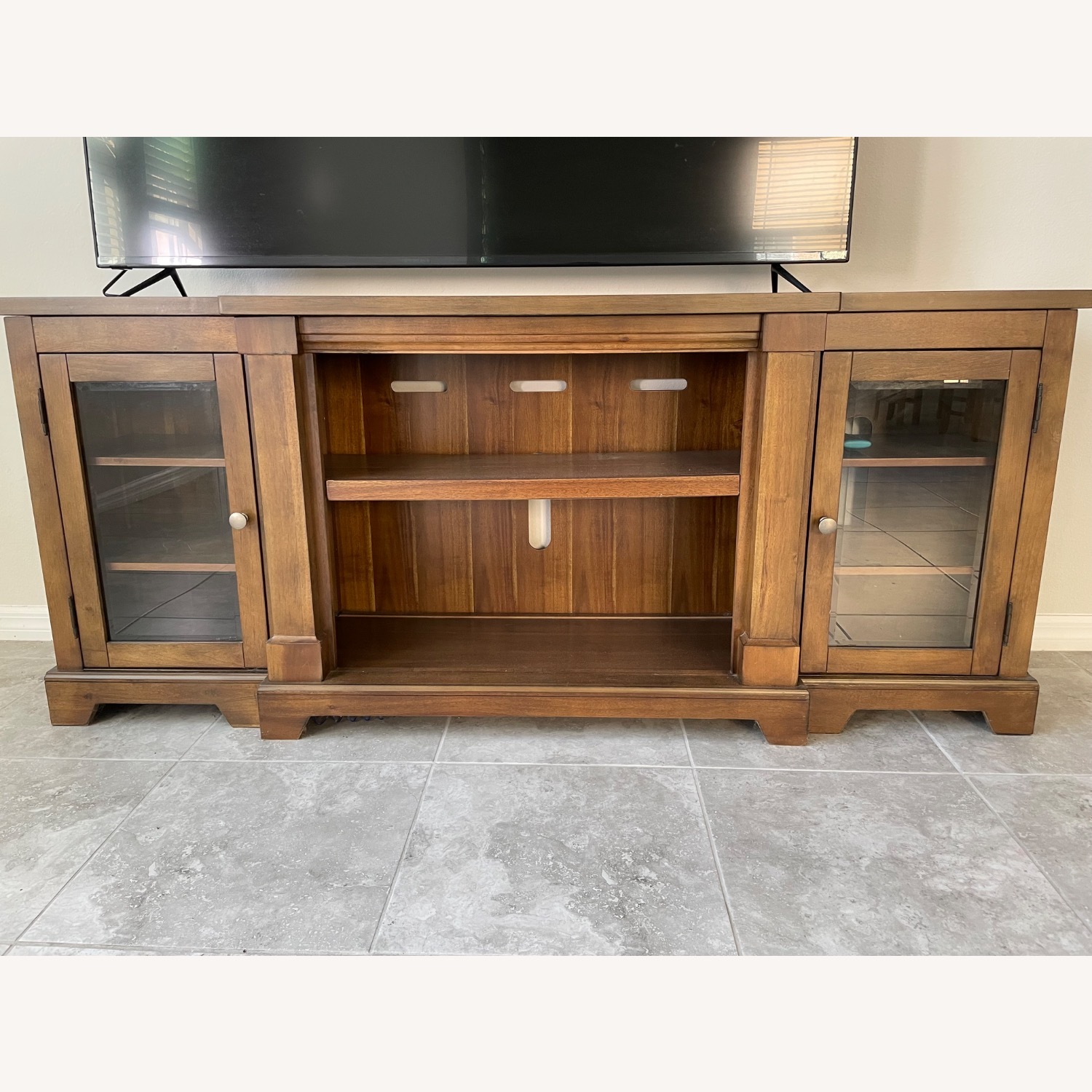 Ashley Furniture Light Brown Wood Media Storage - image-1